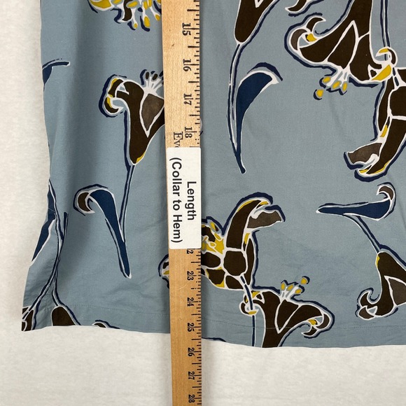 S Max Mara Blue Floral Lily Sleeveless Cotton Top 916103926 Size 10 US - Picture 5 of 6